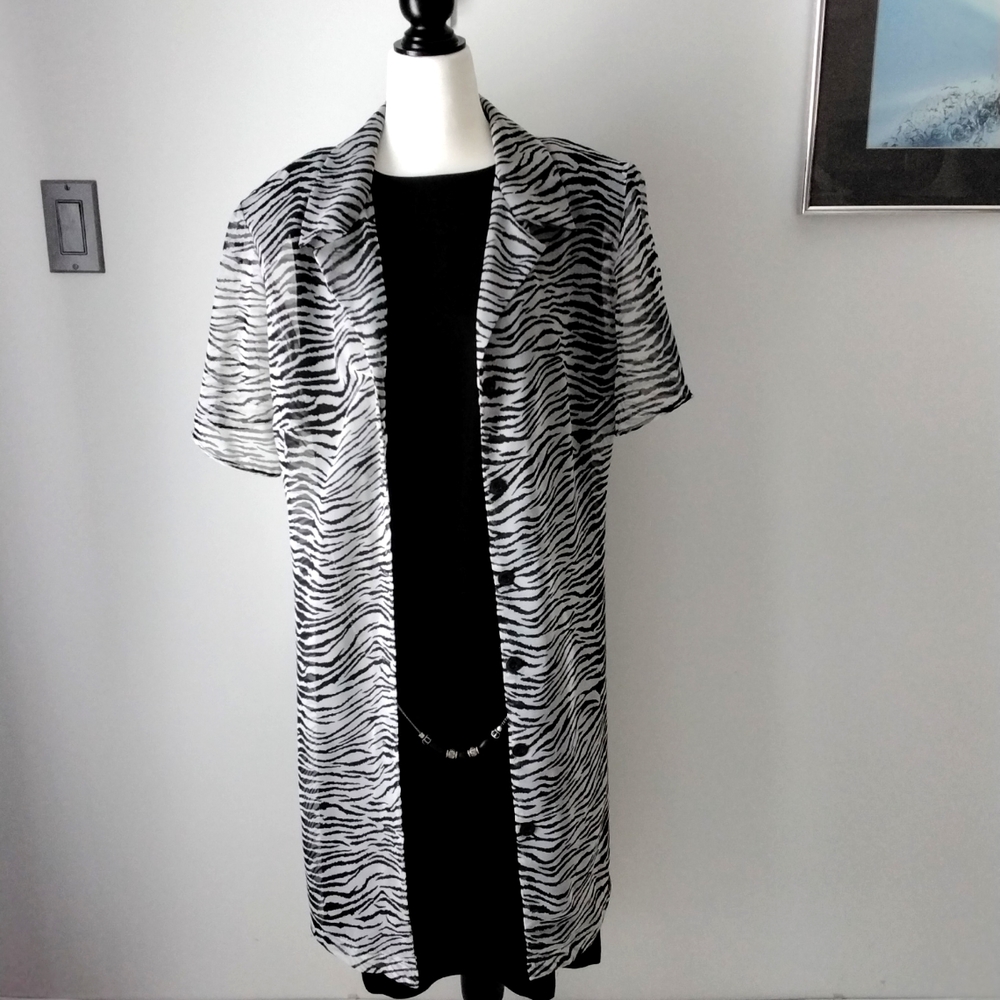 HOST PICK Vintage Sherri Martin--New York Woman dress with sheer zebra print